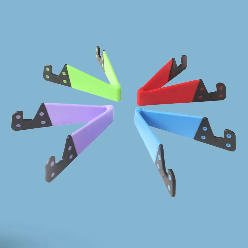 

5Pcs Phone Stand Holder Hard Plastic Foldable V Shape Portable Phone Tablet Stand Desktop Mount for Travel Office Use