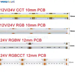 RGBW RGB RGBCCT pasek COB LED 12V 24VDC 768 840 diod/m elastyczny wysoki jasny kolorowy pasek taśma oświetleniowa LED do wystrój wnętrz