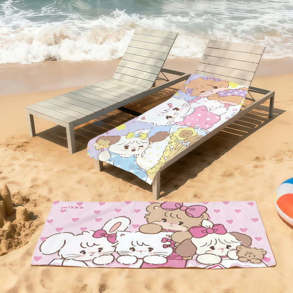 m-mikko cute cartoon anime cat Towel Soft Quick Dry Beach Towels for Gift Travel Gym bathing Spa Camp sport Pool Towel