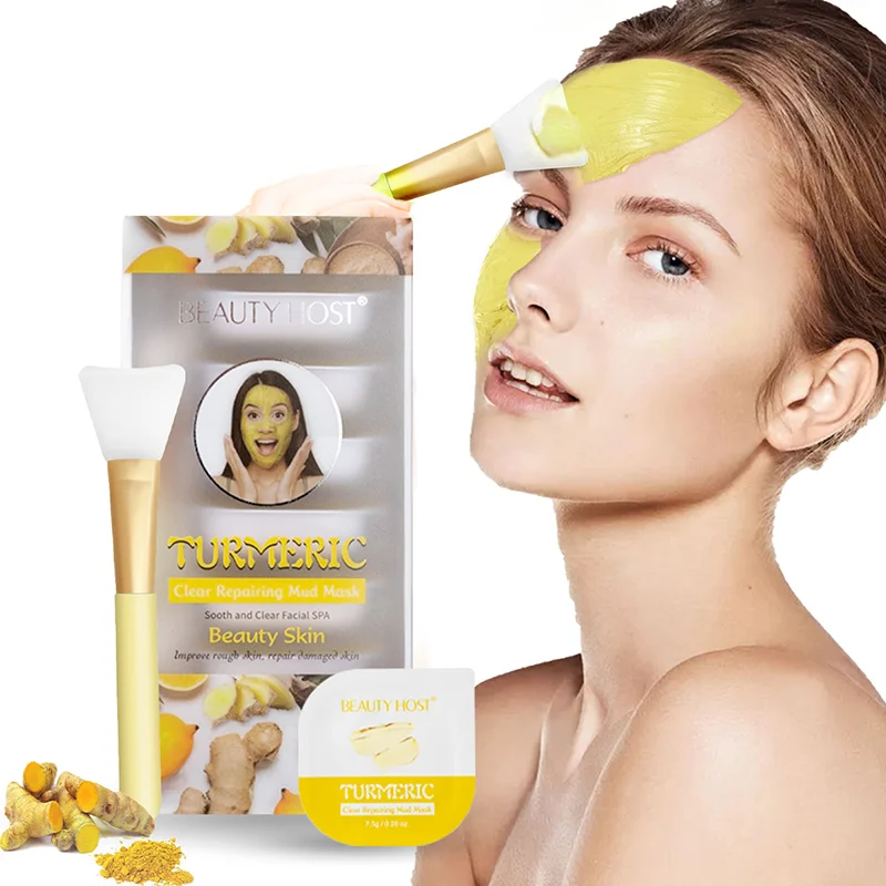 

7pcs/Set Turmeric Grape Mud Face Mask Cleansing Whitening Moisturizing Oil-Control Anti-Aging Clay Mask Packs Facial Skin Care