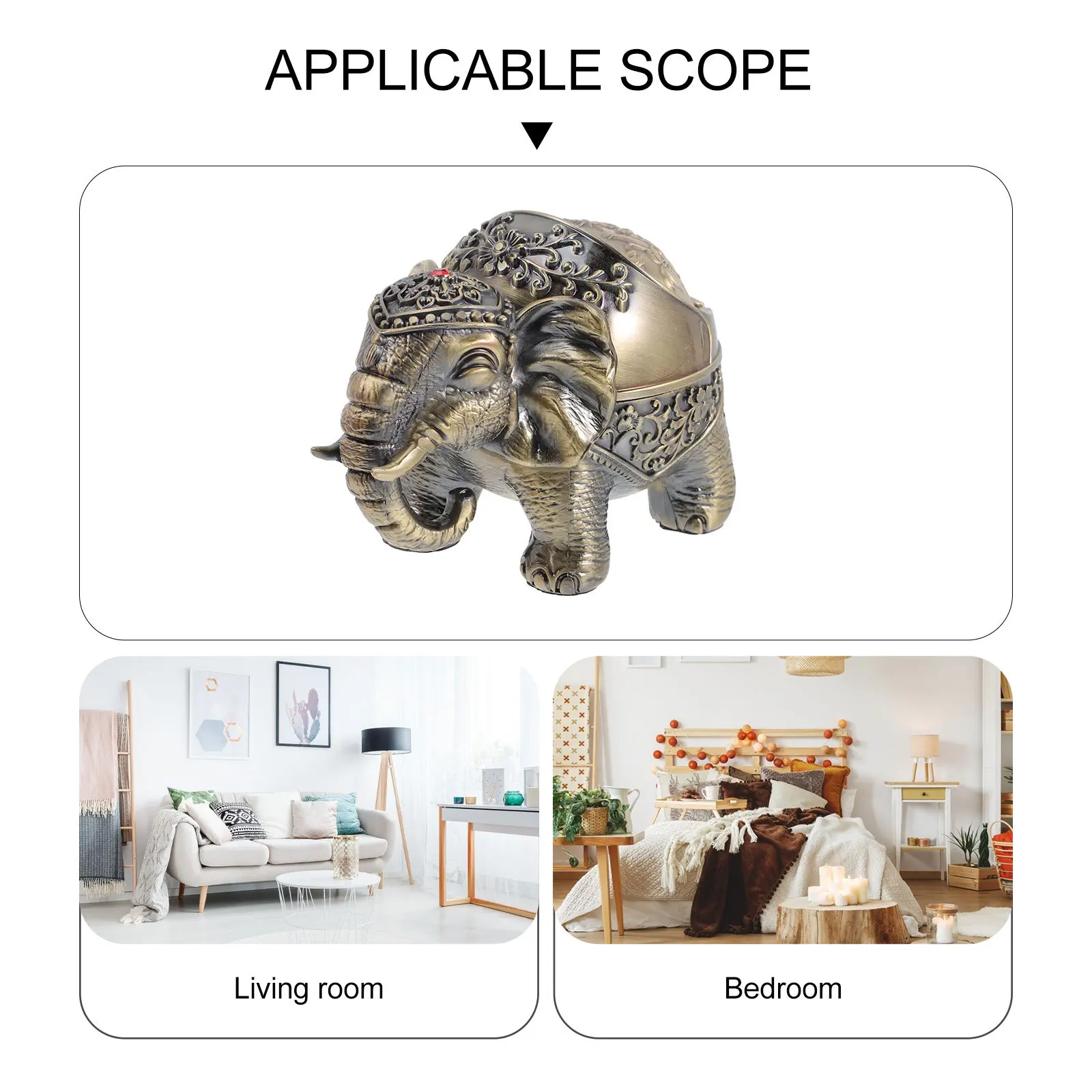 

Cute Elephant Metal Ashtray Desktop Ornament Household Large Windproof Ash Tray For Home Decor Car Portable With Lid Retro