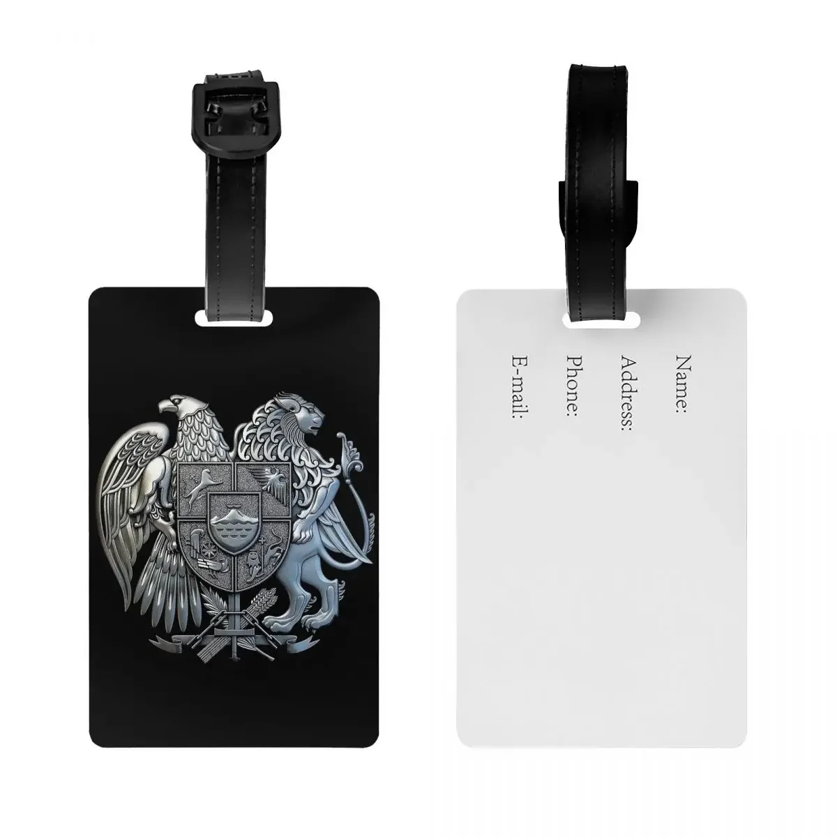 Custom Coat Of Arms Of Armenia Luggage Tags for Suitcases Armenian Flag Privacy Cover ID Label