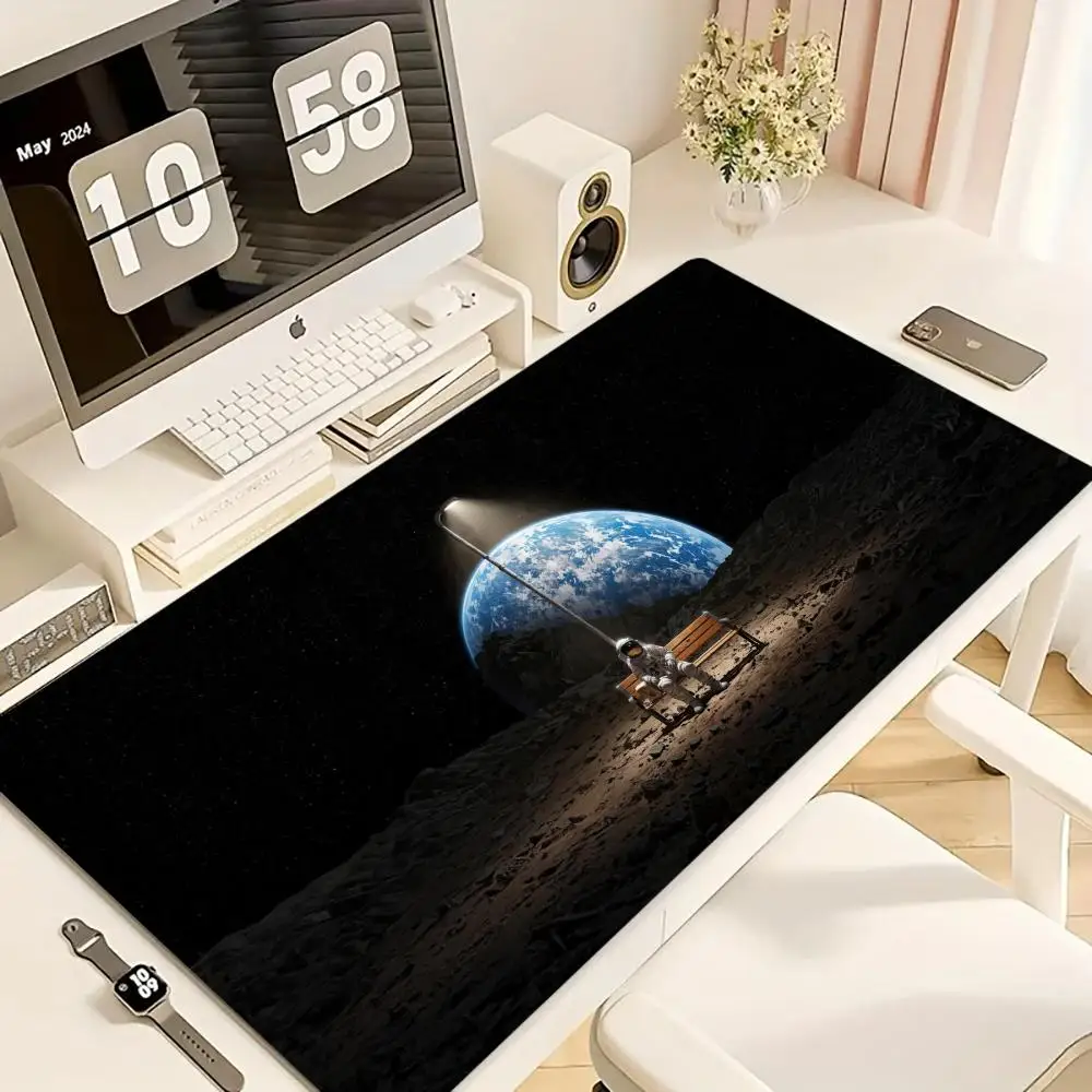 

Коврик для мыши космонавта XXL, компьютерные аксессуары, коврики для офисного игрового стола, резиновые противоскользящие коврики для игровой клавиатуры, коврики для мыши, настольные коврики 400X900