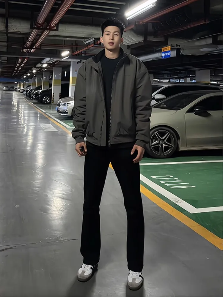 

Bla Elastic Straight Leg Jeans Men's Cleanfit Tall Extended Size Slimming Bootcut Trousers Youth Trendy Stand Fit Jeans