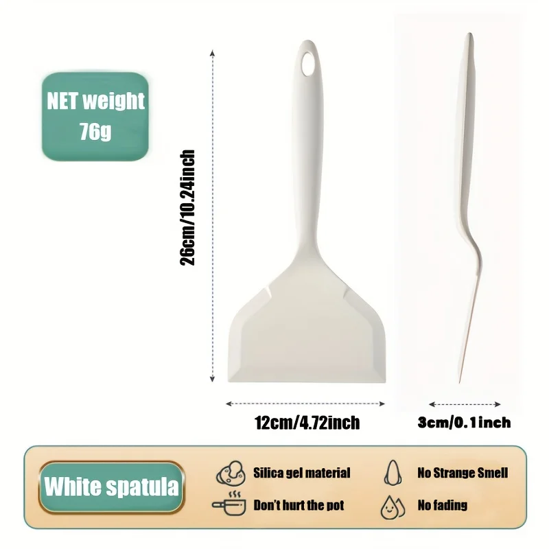 1 Pieces，Silicone Spatula，Tamagoyaki Spatula，Heat-resistant Egg Spatula，Non-Stick Cooking Spatula，Silicone Kitchen Turner，Very S