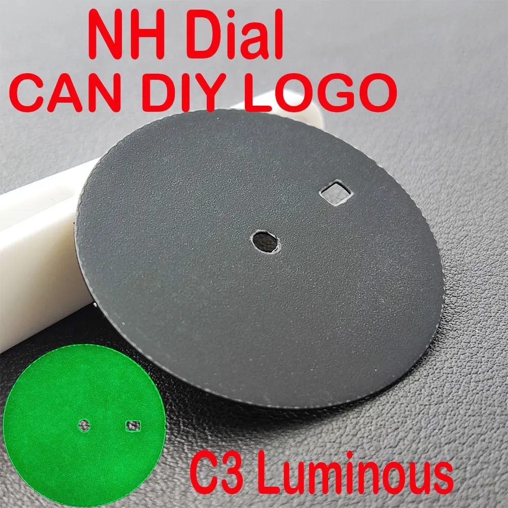 

Циферблат NH35, 35 мм, однотонный, с люминесцентным покрытием C3, для механических автоматических часов NH35/36/MIYOTA 8215, аксессуары для модификации часов.