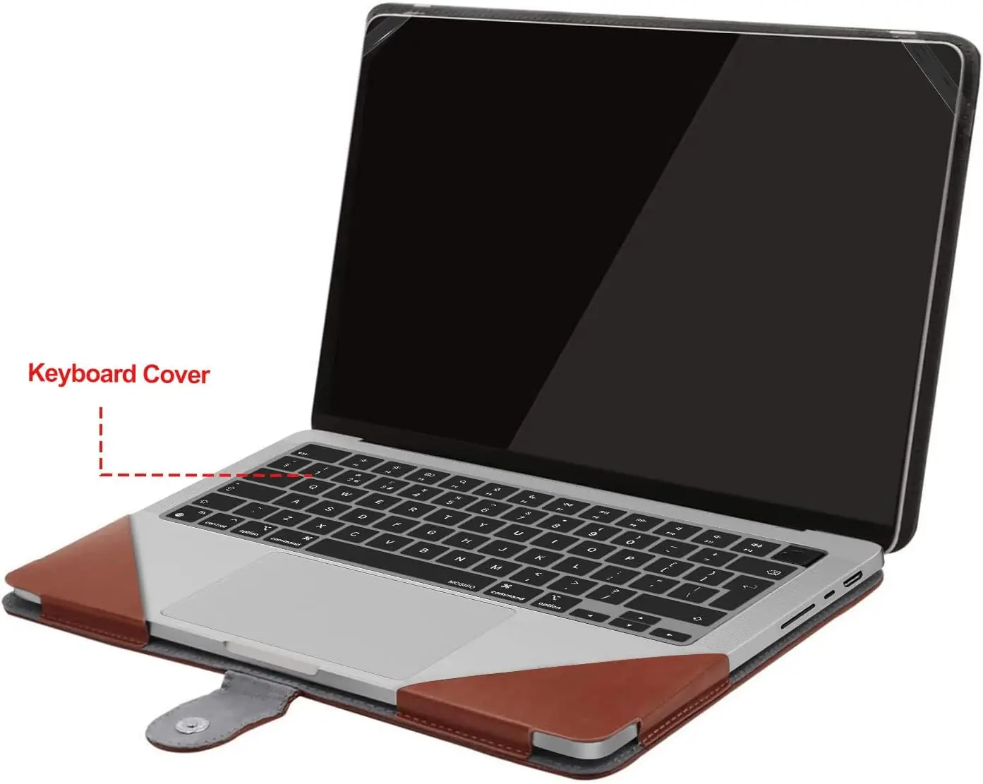 PU Leather Laptop Case for 2024 MacBook Pro 14 inch Case M3 A2918 A2992 M2 A2779 M1 A2442 Notebook Cover Sleeve with Stand - Image 3