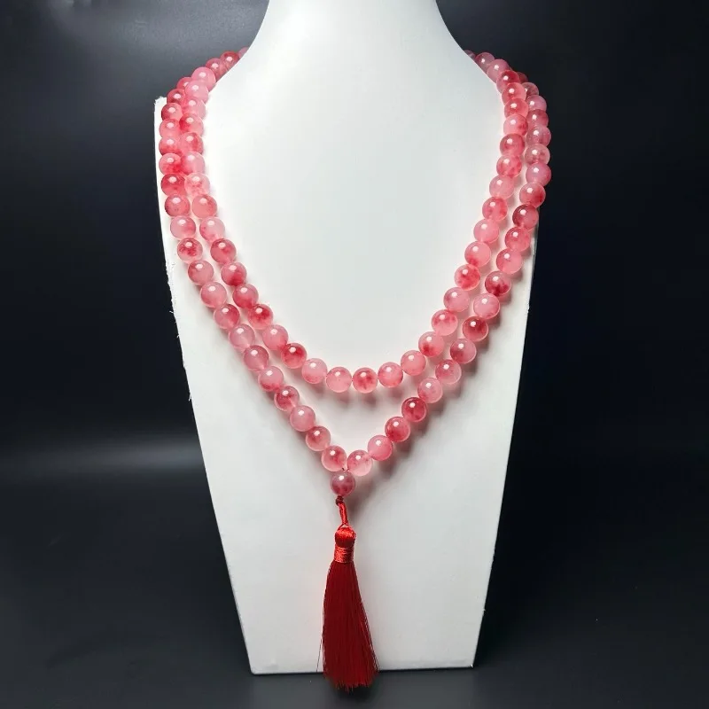 

Натуральный кварцитовый нефрит, круглое ожерелье из бисера, модная и универсальная цепочка для матери.