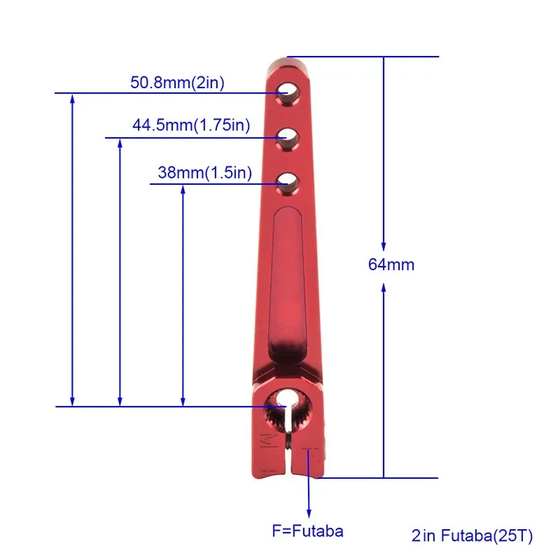 1pcs Aluminum Alloy 1/1.25/1.5/1.75/2 inch 25T Steering Arm Servo Horn for RC Model Airplane Car