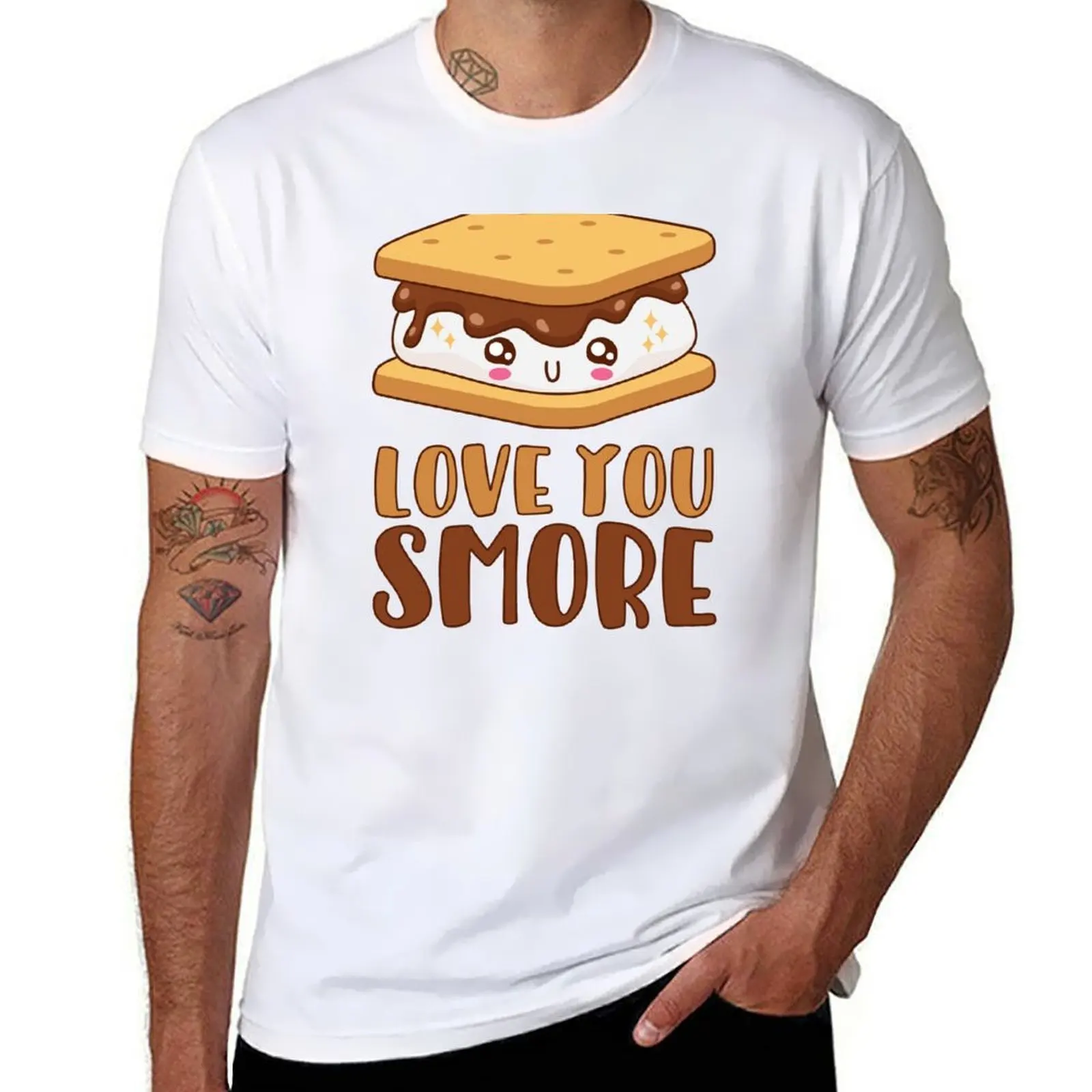 

Love You Smore Cute Kawaii Marshmallow Pun T-Shirt man t shirts high quality luxury brand t shirts for man cotton soft T-Shirt