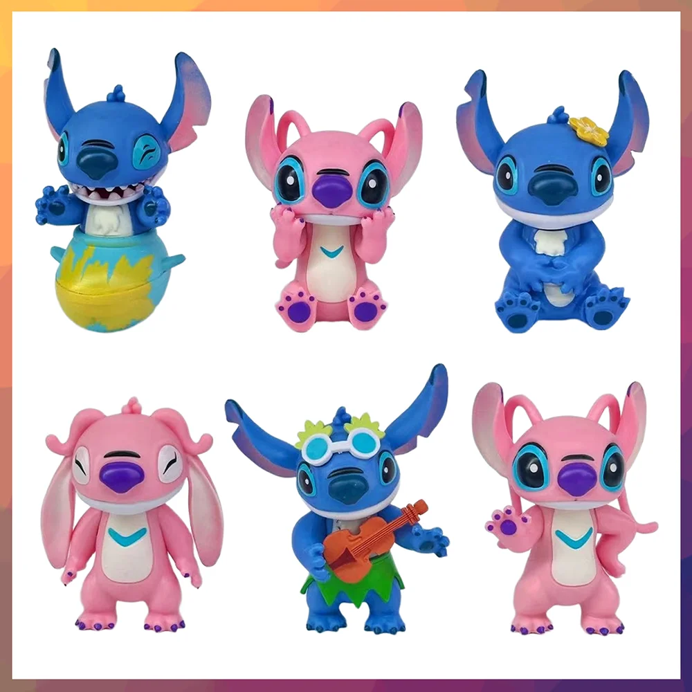 

Anime Lilo & Stitch 6Pcs/Set Cartoon Action Figure Model Desktop Ornament Collection Birthday Cake Decoration Kids Toys