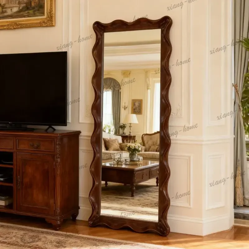 PG Medieval wave full-length mirror wall-mounted classical living room bedroom home fitting mirror