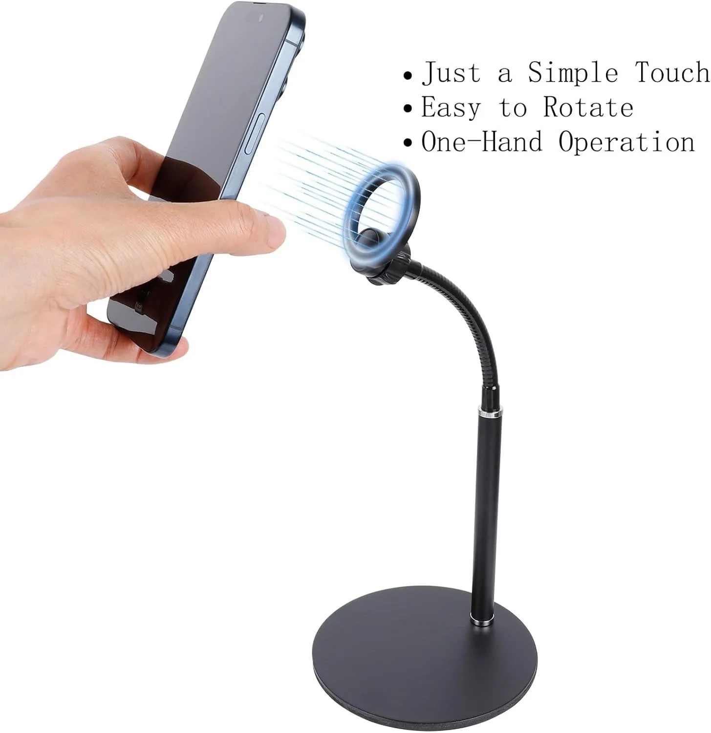 ขาตั้งโทรศัพท์มือถือ ปรับความสูงและมุมได้ ขาตั้งแม่เหล็กแบบคอห่านสำหรับโต๊ะทำงาน แขนยืดหยุ่น ใช้ได้กับโทรศัพท์ทุกรุ่น