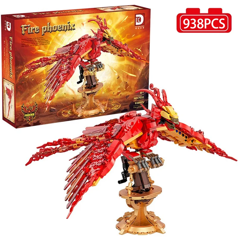 Ideas Series Mechanical Fire Phoenix Building Block Creative Expert Animal Phoenix Bird Model Brick Toys For Children Gift MOC