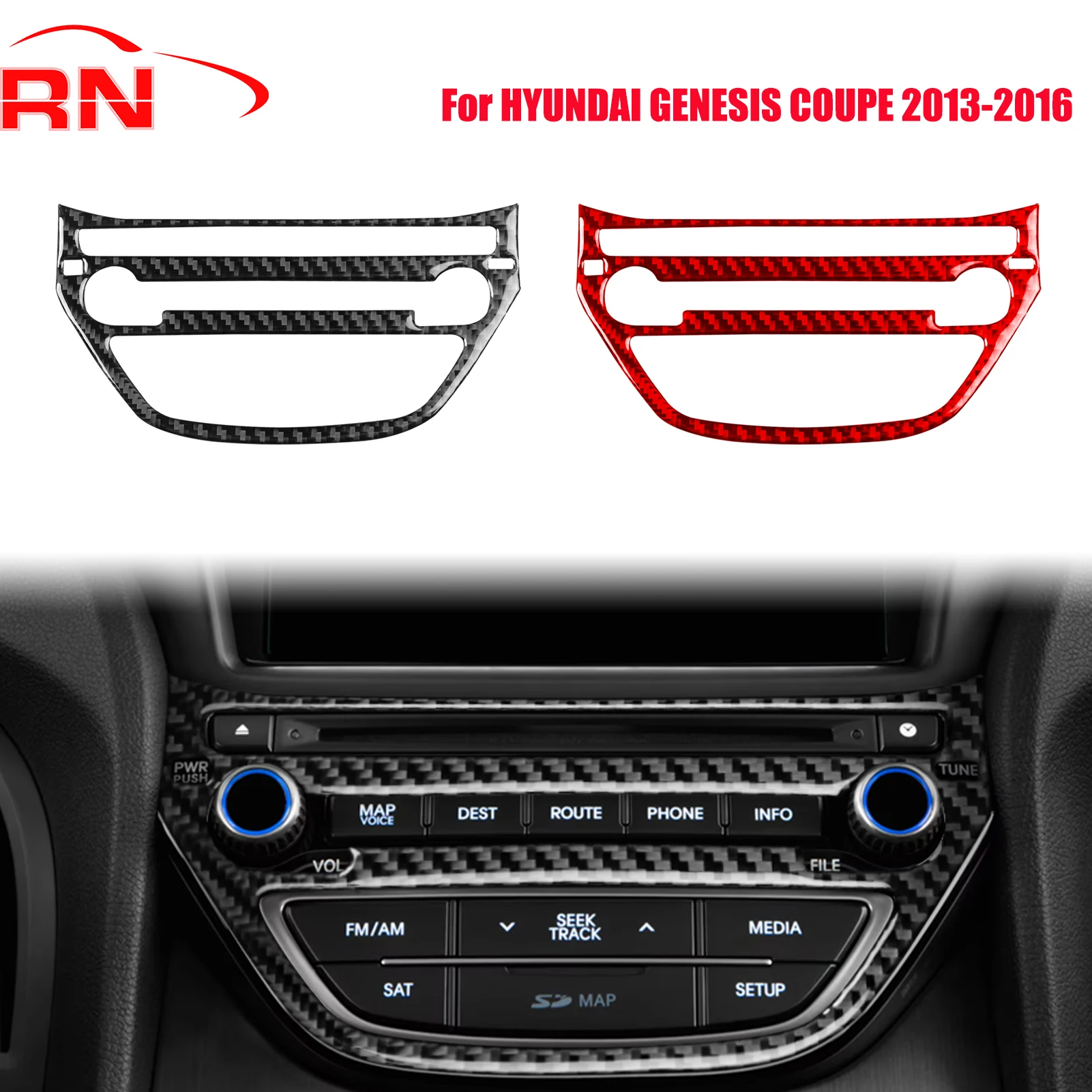 

Для Hyundai Genesis Coupe 2013-2016 модифицированное углеродное волокно, центральная консоль автомобиля B, аксессуары для интерьера, декоративные наклейки