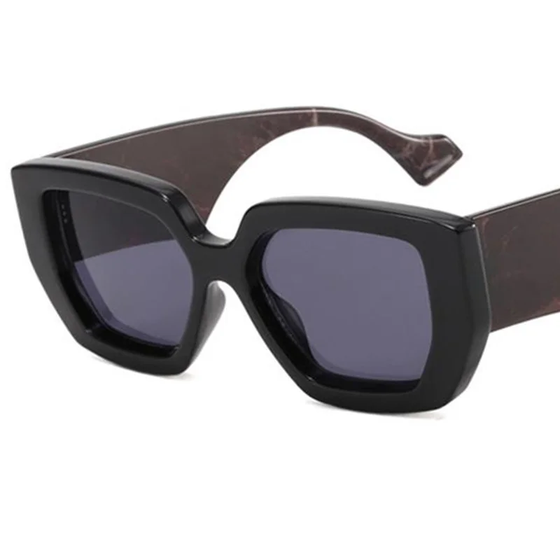 Fashion Sun Glasses Unisex Retro Anti-UV Spectacles Oversize Frame Eyeglasses Width Temples Ornamental Polygon Sunglasses