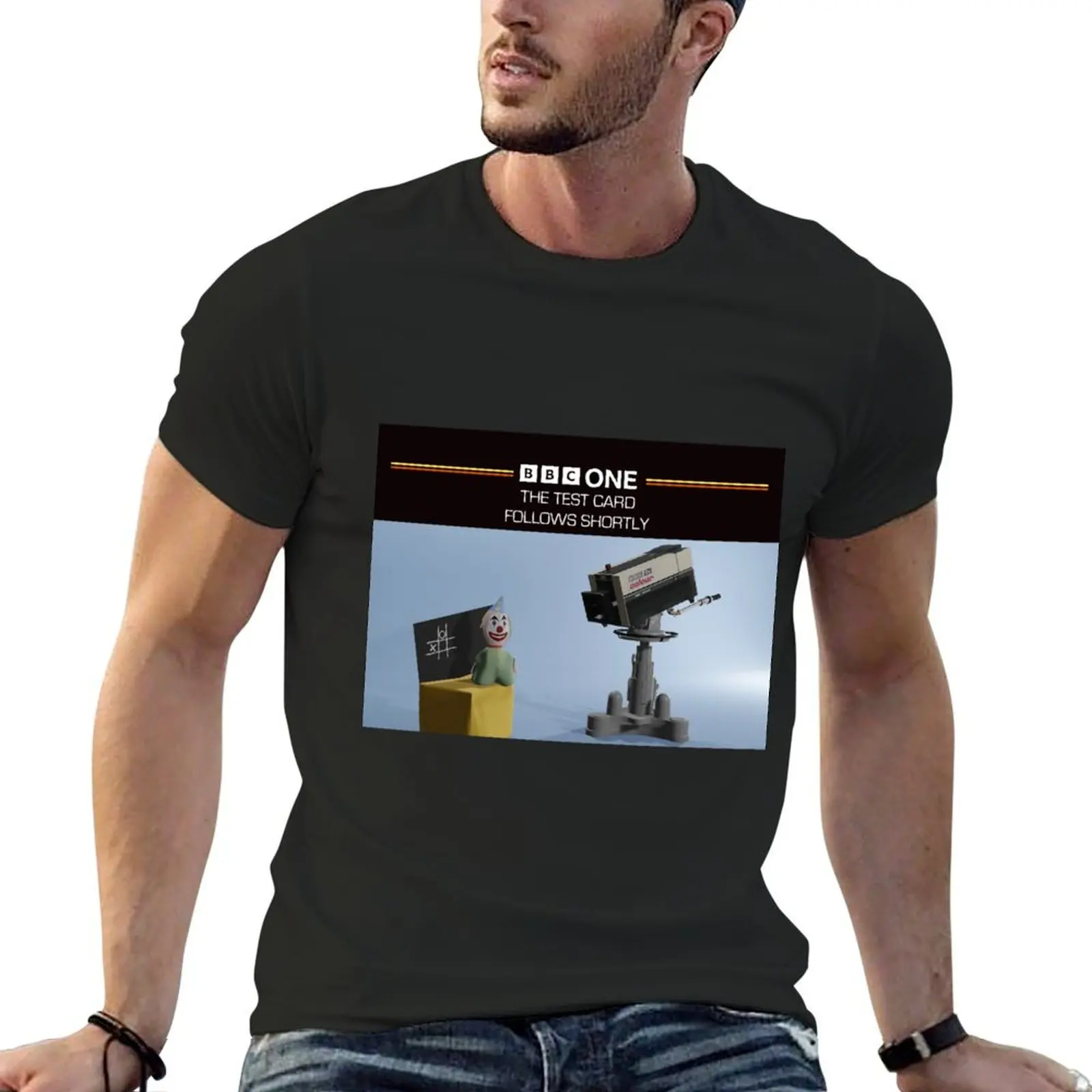 The Test Card Programme Slide T-Shirt vintage clothes plus sizes new edition for a boy T-shirts for men cotton