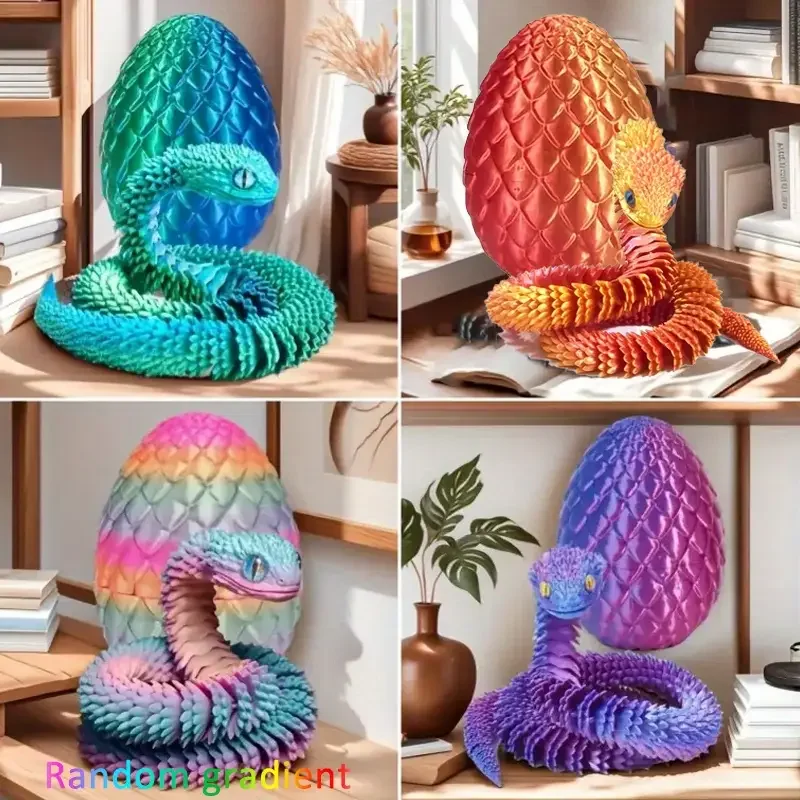 

4pcs/set 3D printed snake surprise egg decoration, flexible joints, the best gift for 3D printing enthusiasts