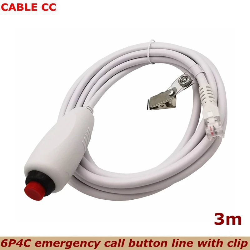 3M The best quality Nurse Call cable Push Button Cord Cable Nurse Station Universal Replacement Call Cord with Bed Sheet Clip 3m