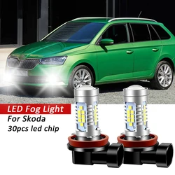2x H8 Canbus Error Free LED Fog Light Lamp For Skoda Fabia Kamiq Karoq Kodiaq Octavia MK2 A5 MK3 A7 Rapid Scala Superb 2 3 Yeti