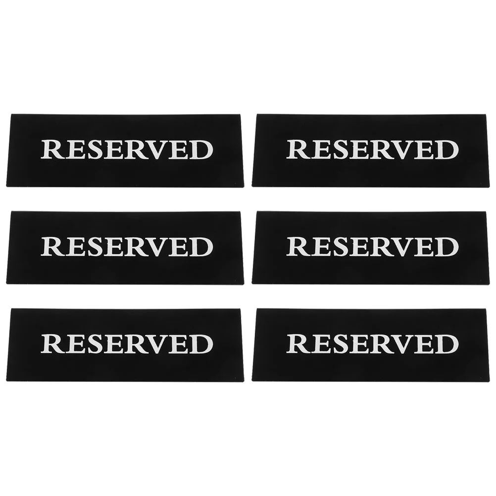 

6 Pcs Acrylic Inverted Triangle Table Card Sign Reserved Signs The Restaurant Reservation for Tables Banquet Wedding Chairs