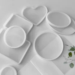 Cloud Heart Shape Coaster Tray Crystal Epoxy Silicone Mold Oval Rectangular Plate Gypsum Storage Decor Resin Casting Molds