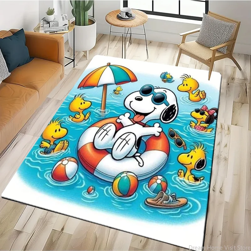

3D Cute Snoopy Cartoon Carpet for Living Room Home Children's Crawling Living Room Area Rug Area Non-slip Floor Mat Game Rugs