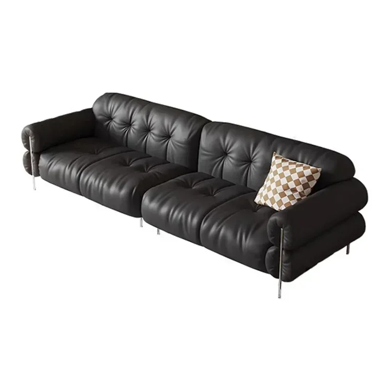 French retro leather sofa