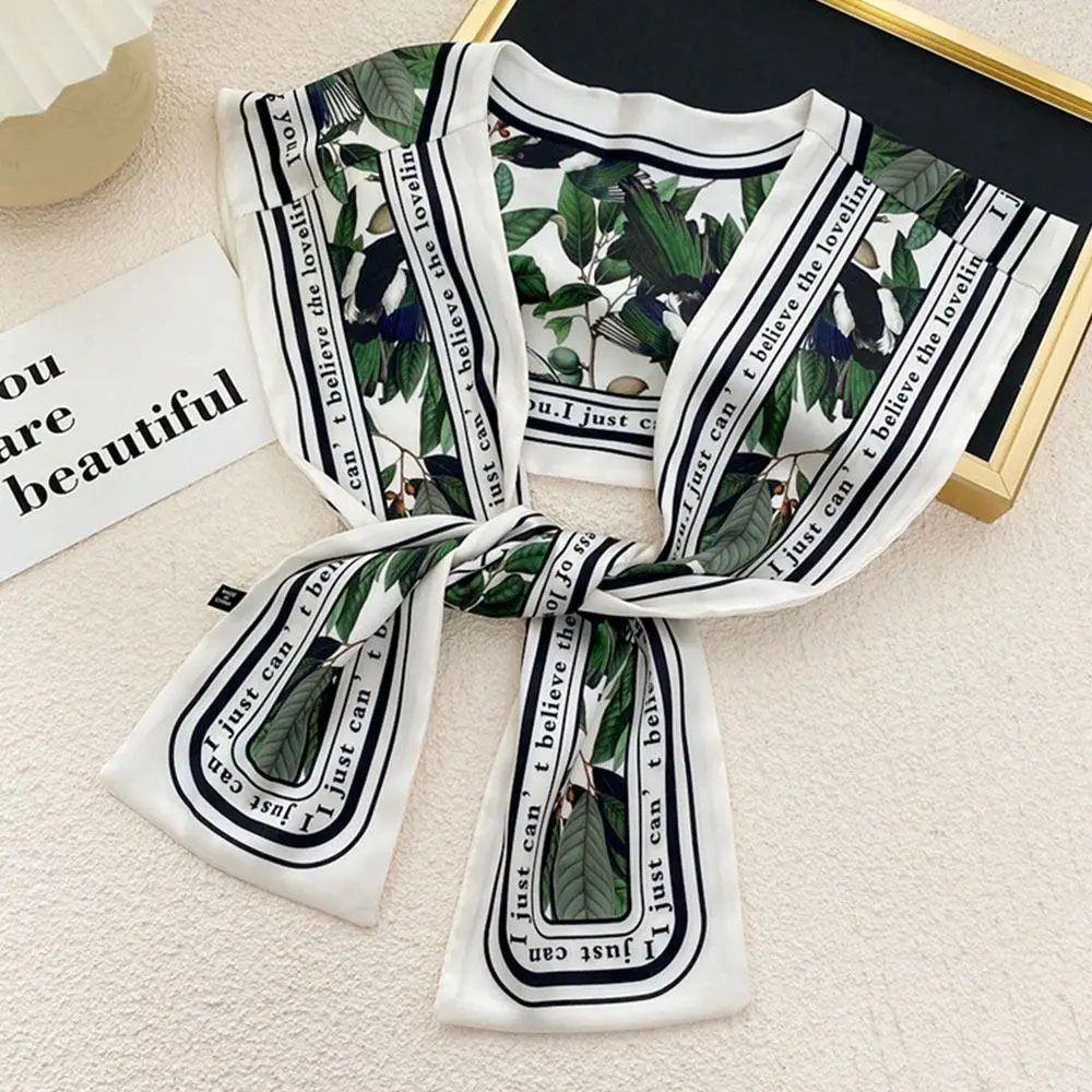 

Cloak Oil Painting Shawl with Tie Breathable Short Sle Silk Scarf Multicolor Fake Collar Decorative Air Conditioned Room
