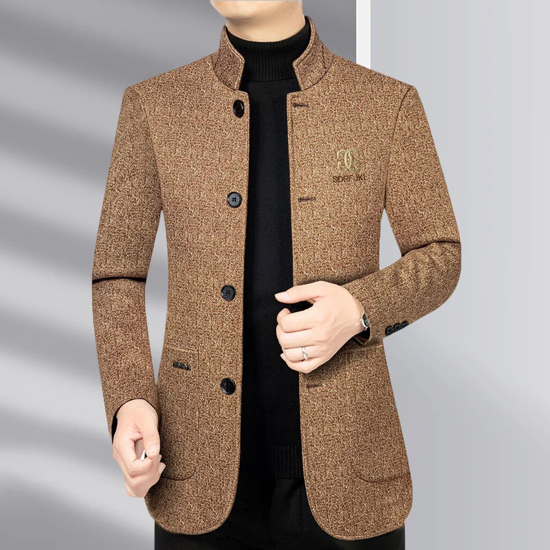 

Blazer Autumn and Winter Men's Business Gentleman Wedding Fashion Best Man Chinese Style Slimming Casual Zhongshan Suit Blazer
