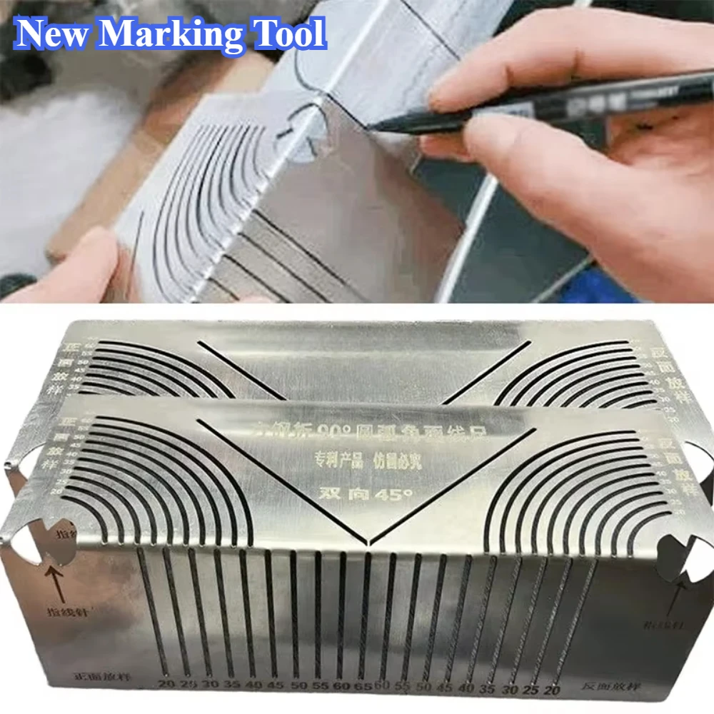 Practical Precision Angle Arc Marking Tool Square Tube Elbow Marking Tool Essential Household Items for Welding Hand Tools Ruler