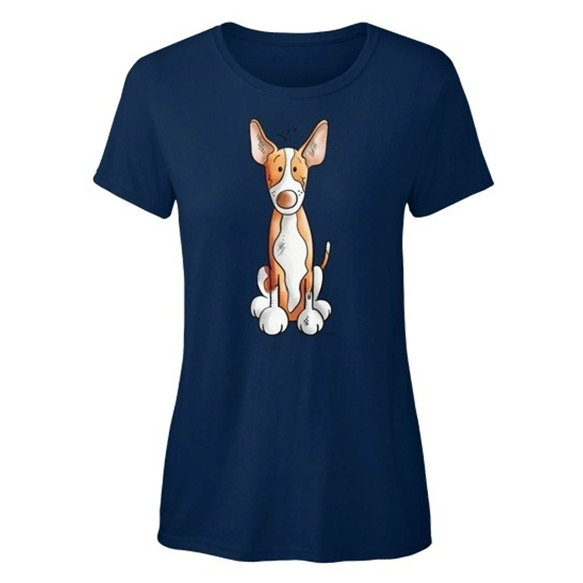 Women Girls Men Little Podenco Dog Cartoon Standard T-shirt