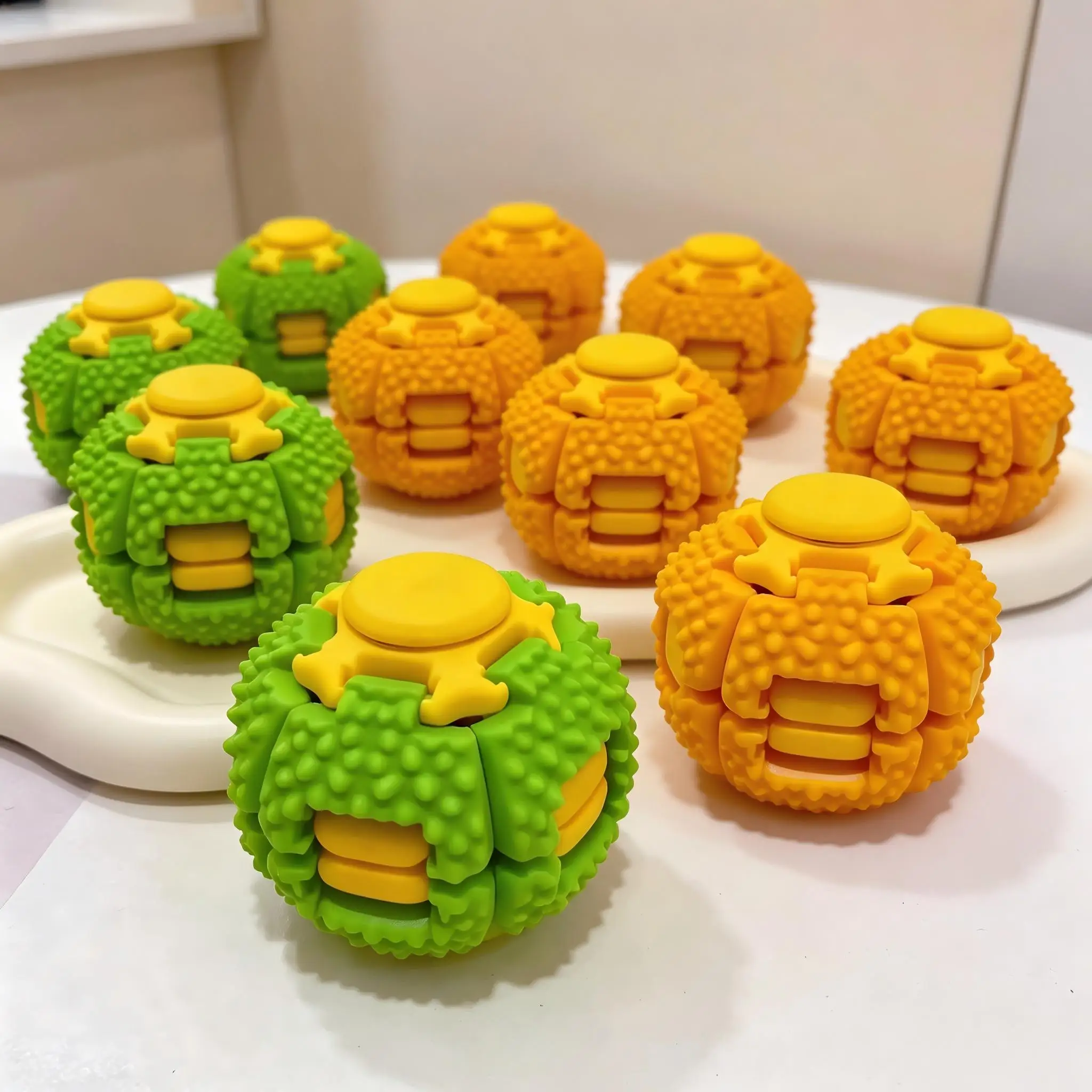 Durian Spinner Ball Fidget Toy Sensory Stress Relief Rotating Hand Spinner Portable Desktop Decompression Toy for Autism ADHD