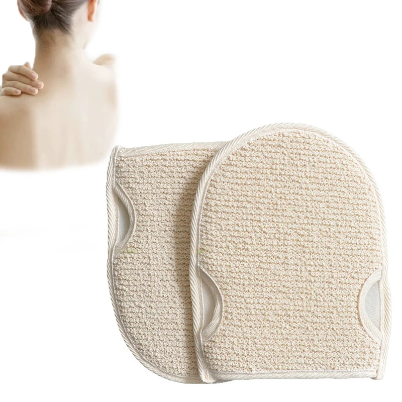 Soft Natural Loofah Glove Double-sided Body Scrub Sponge Pad Shower Body Scrubber Mitt For Shower Spa Skin Clean Bath Gloves.