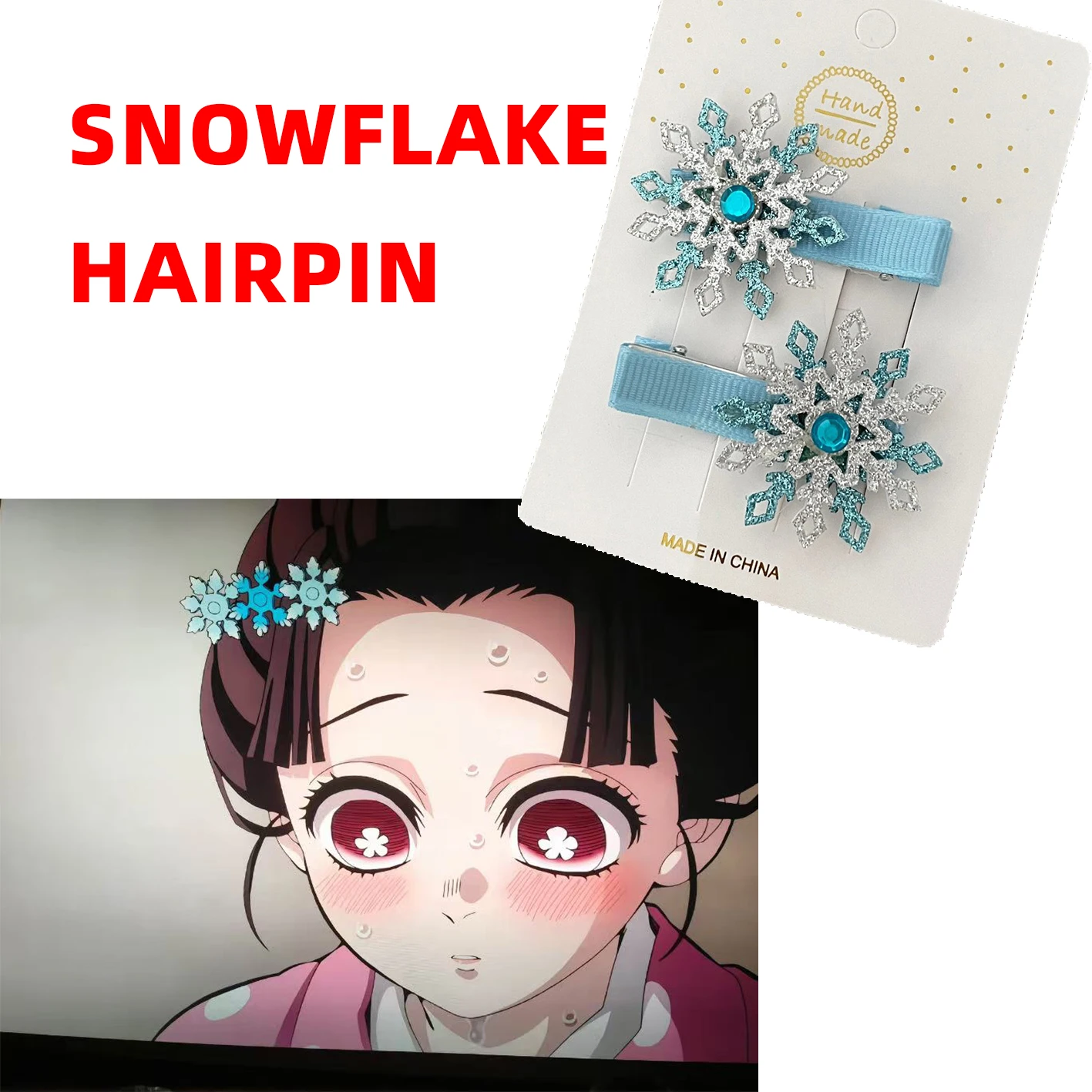 Spinka do włosów dla dzieci w kształcie płatka śniegu, materiałowa, wszechstronna, ozdoba do włosów, spinka księżniczki do upinania z boku.