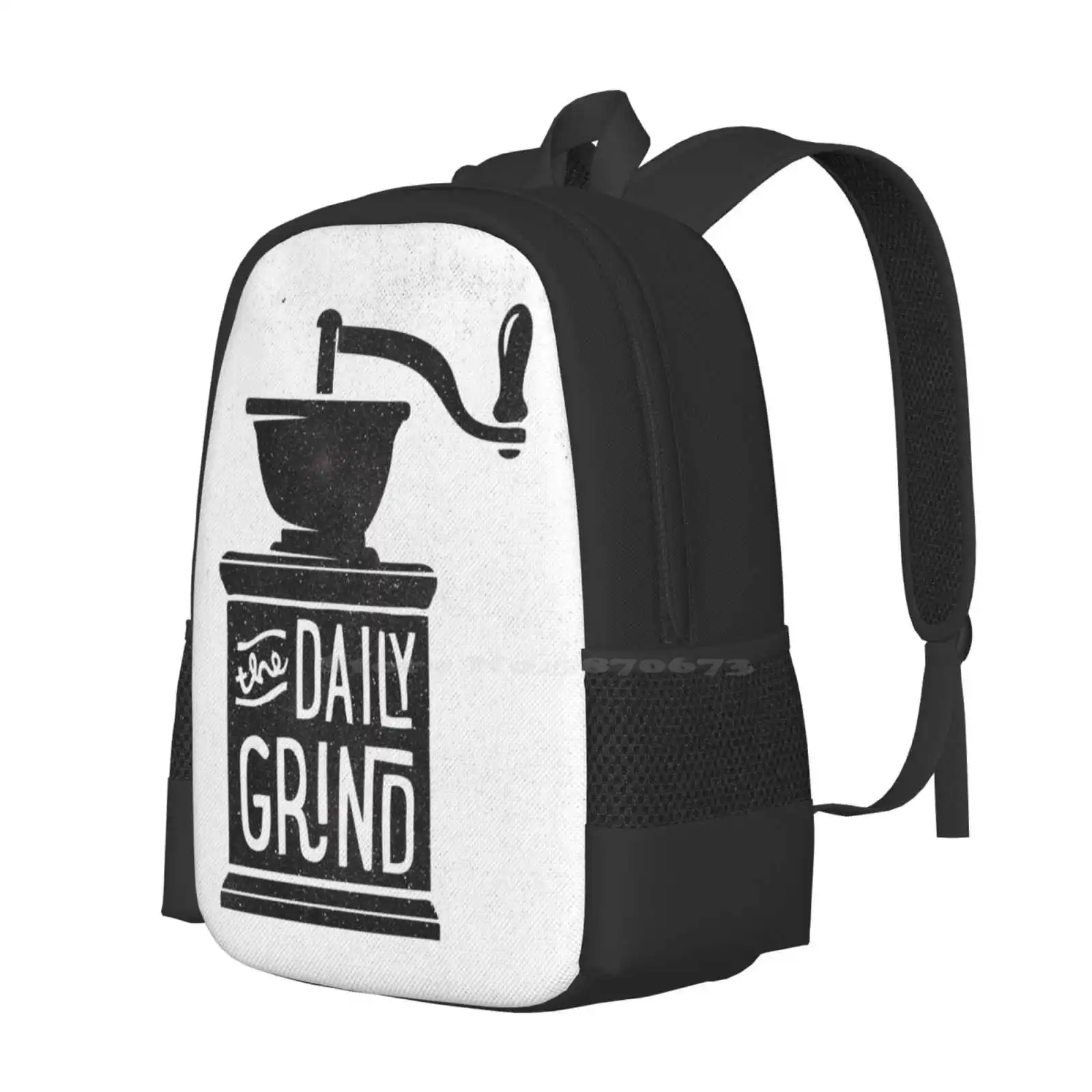 The Daily Grind Pattern Design Laptop Travel School Bags The Cabin But First Coffee Coffee Lover Morning Breakfast Hot Drink