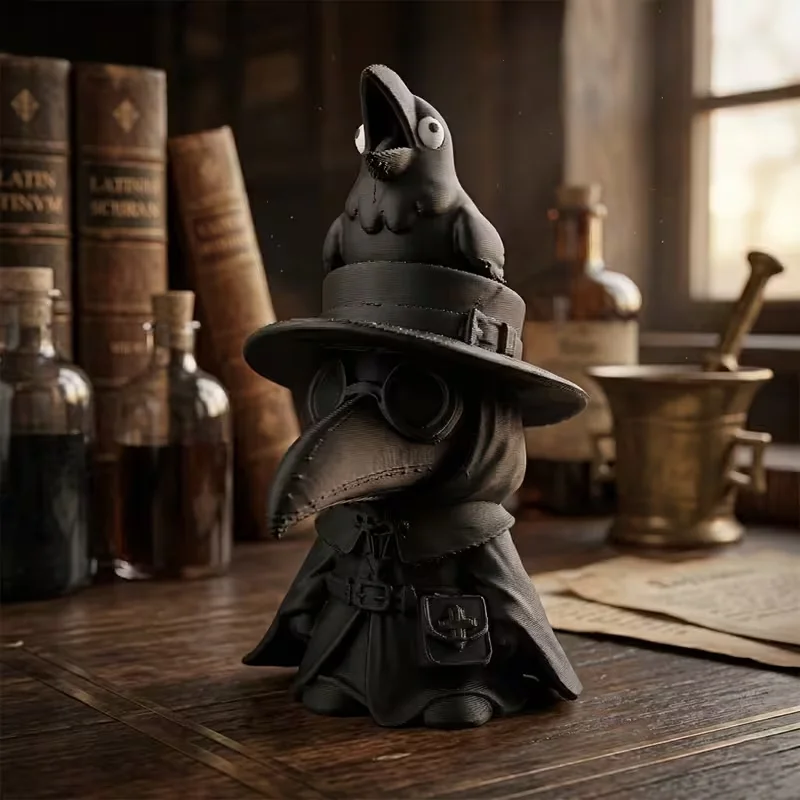 Gothic Plague Doctor Figurine, Halloween Dark Style Desk Decor Home Office Bookshelf Ornament
