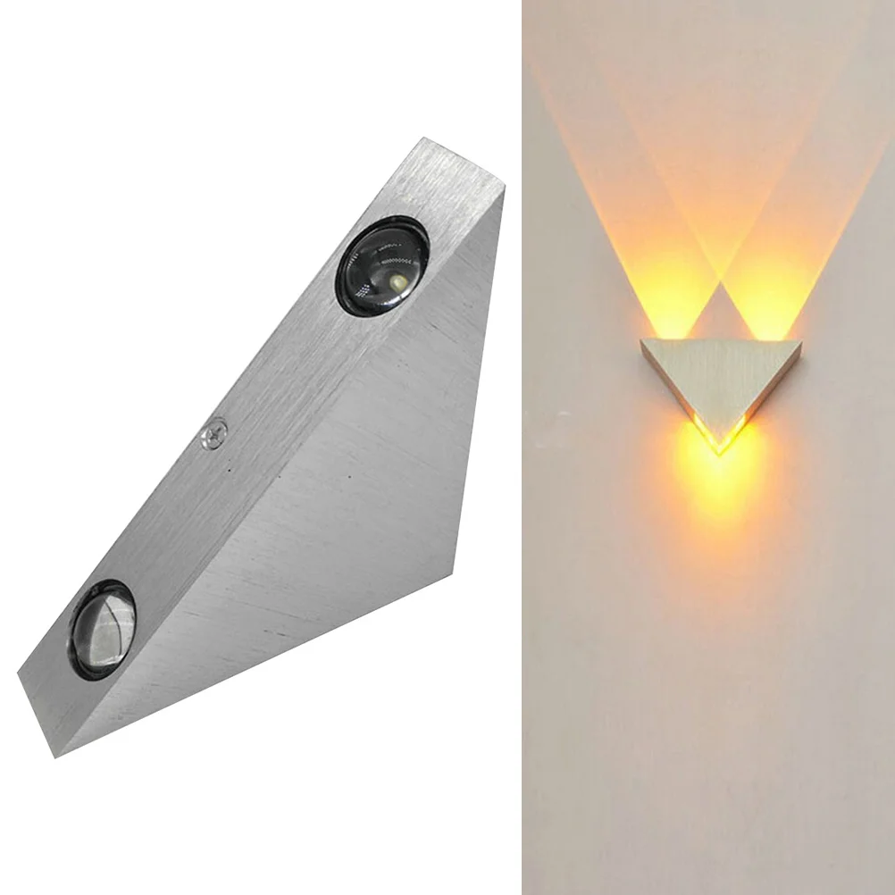 

3W LED Modern Wall Lamp Sturdy Die Cast Metal Triangle Decorative Ambient Light for Bedroom Bathroom Hallway Corridor Wall