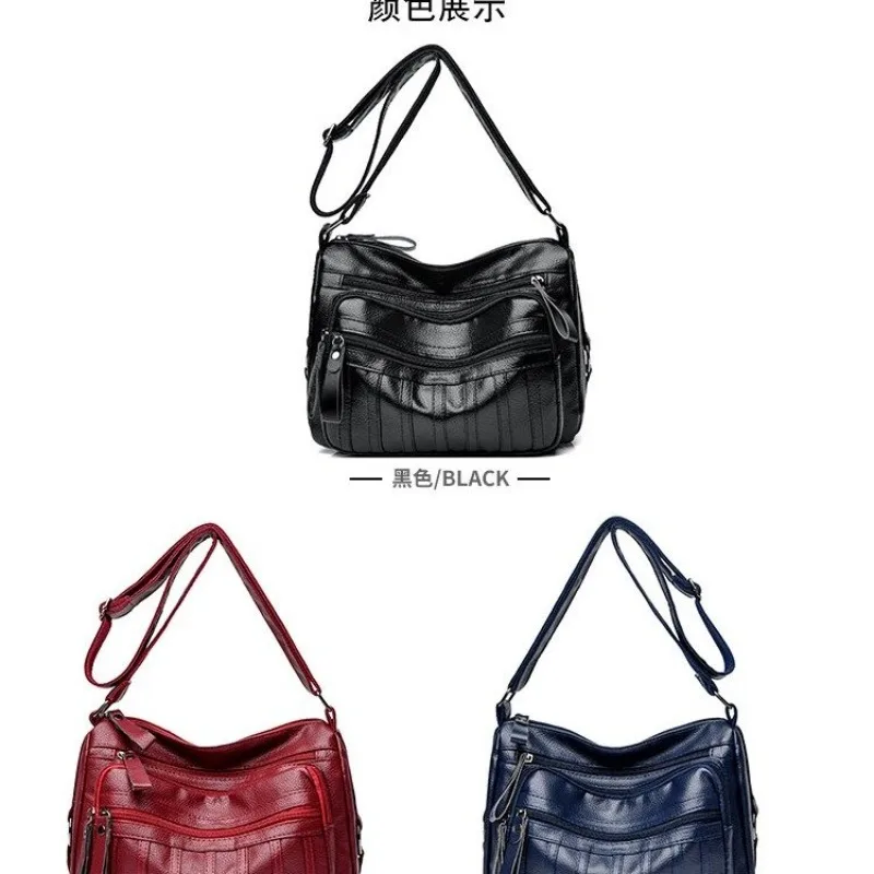 

Классическая дизайнерская винтажная сумка для подгузников для женщин, элегантная минималистичная кожаная сумка с большой вместимостью, модная люксовая сумка через плечо.