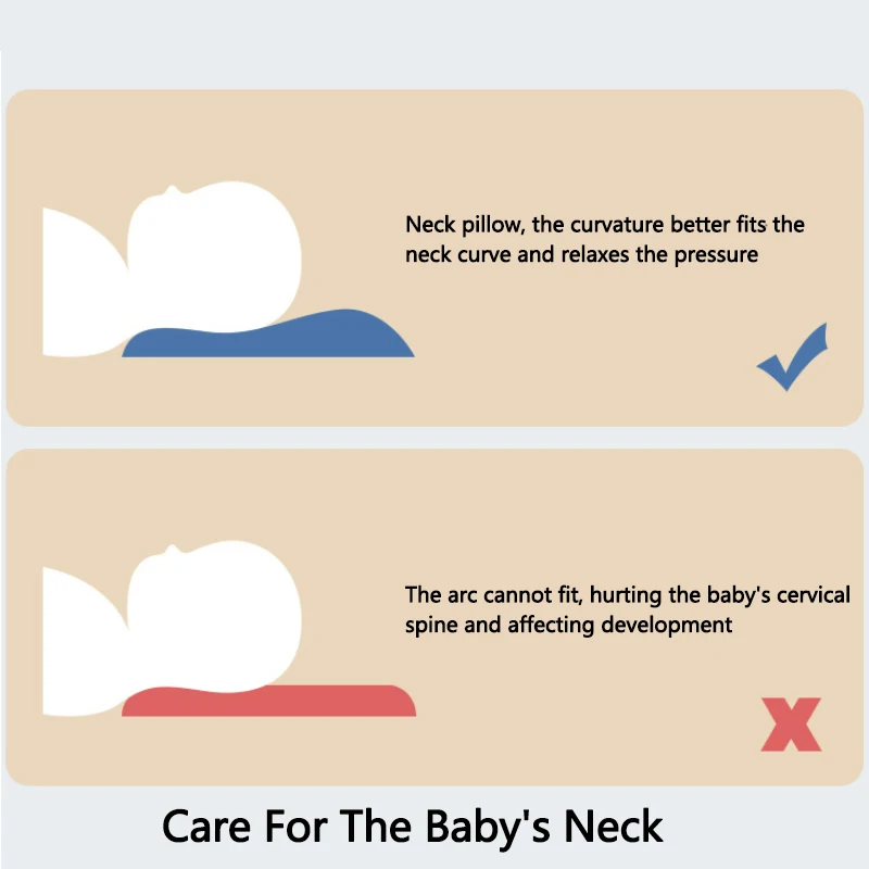 Baby Pillow Newborn Sleep Memory Foam Pillow 20x30mm Concave Anti-offset Cartoon Pattern Baby Bed Pillow 0-1 Year