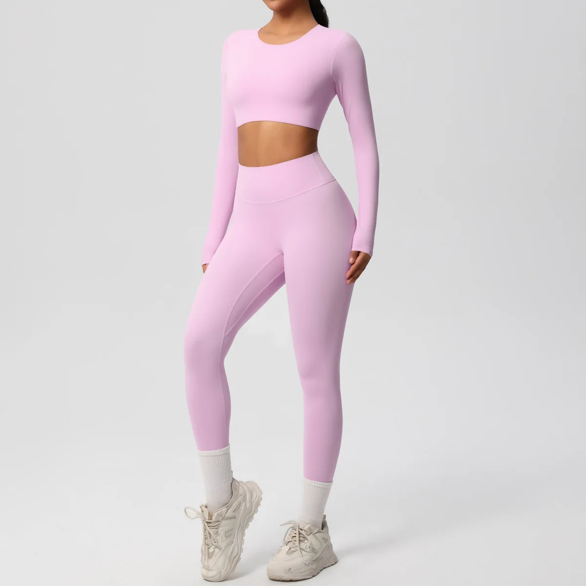 

2 Piece Long Sleeve Workout Set Gym Activewear Yoga Set Sporty Tracksuits Female Fitness Cute Gym Clothes Outfits Fitness Suit