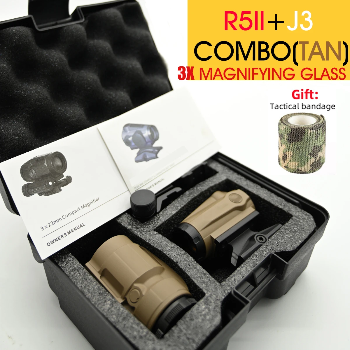 R5II Red Dot Verlichte Holografische Richtkijker 3x/5x Vergroten Side Flip Tactische Combo Reflex Scope Sight Kit Collimator