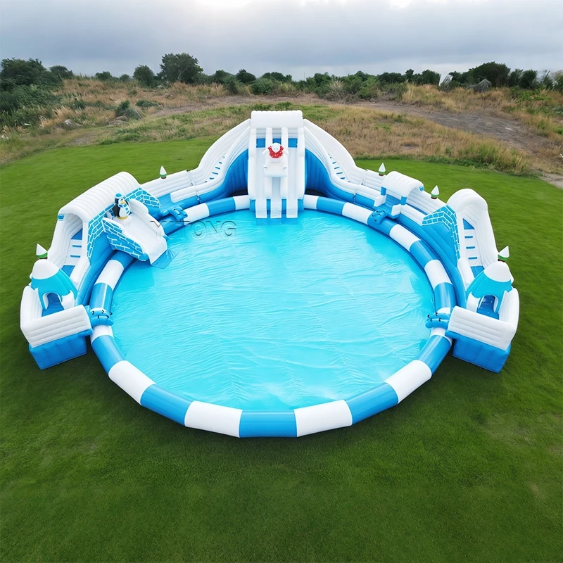 Bouncy Castle Inflatable Blue Bouncy Castle Huge Inflatable Bounce House Inflatable Castle Swimming Pool Water Slides