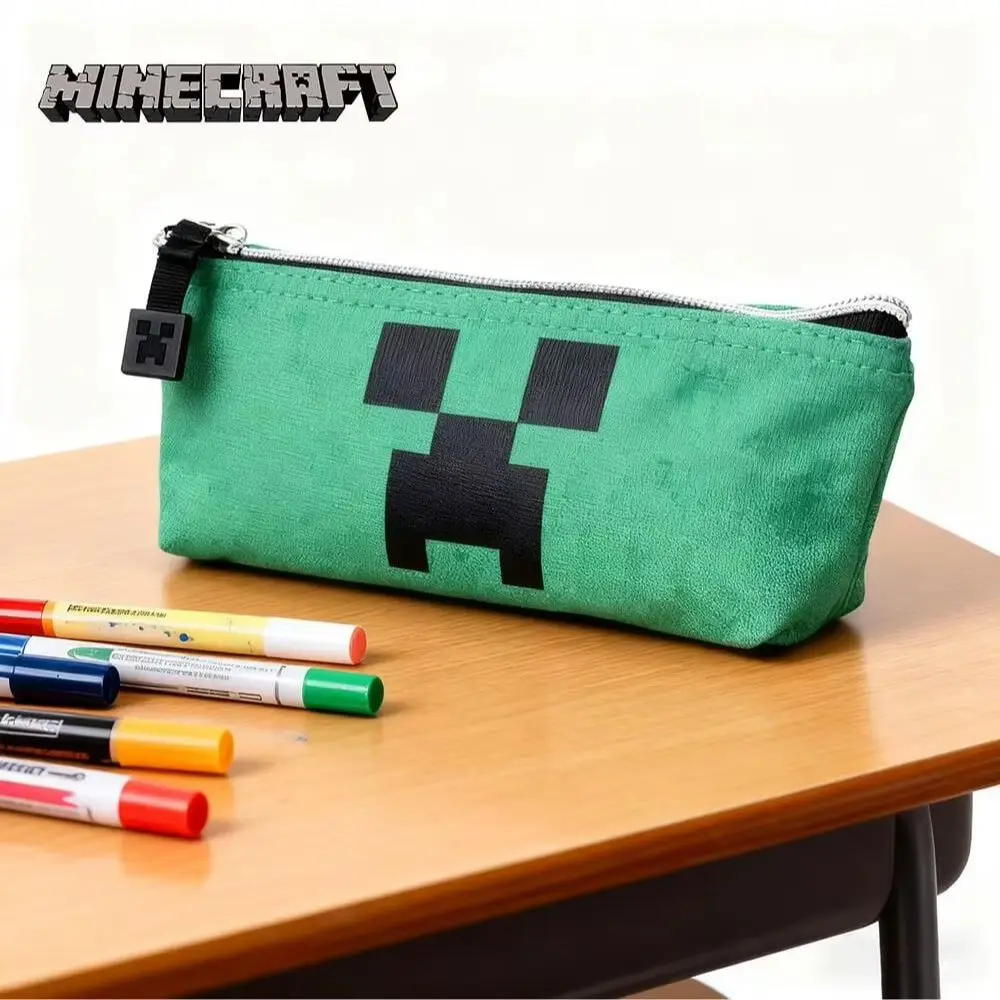 Estojo de Lápis Minecraft Creeper, Grande Capacidade, Bolsa de Lápis Portátil, Bolsa Simples de Material Escolar, Presente de Aniversário