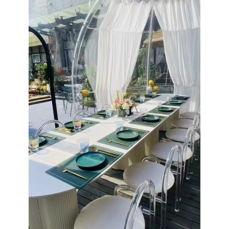Prefab Bubble House PC Crystal Starry Camping Rooms Bubble Party Fiberglass Geodesic Glass Green Prefab Bubble Room House Dome