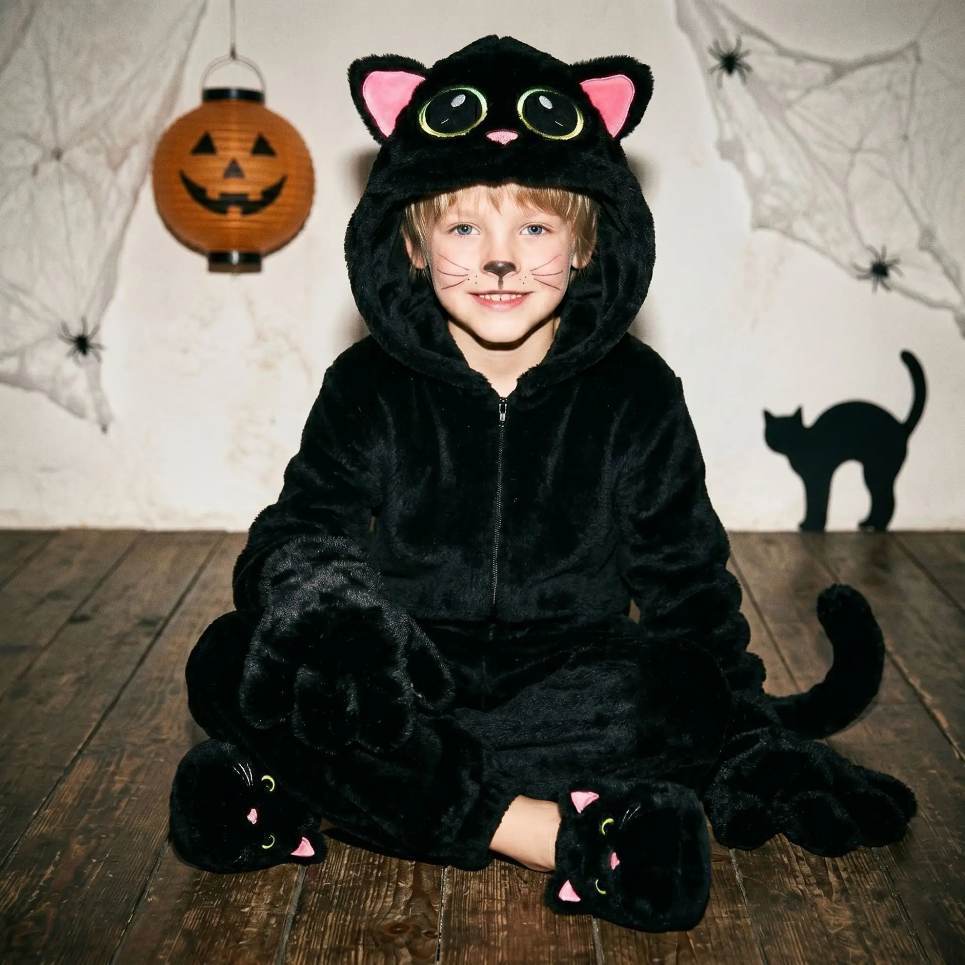 Enfant Black Cat Cutie Cosplay Costume Niño Halloween Anime Kigurumi Pajamas Christmas Carnival Party New Year Dress Up 2026 - view 5