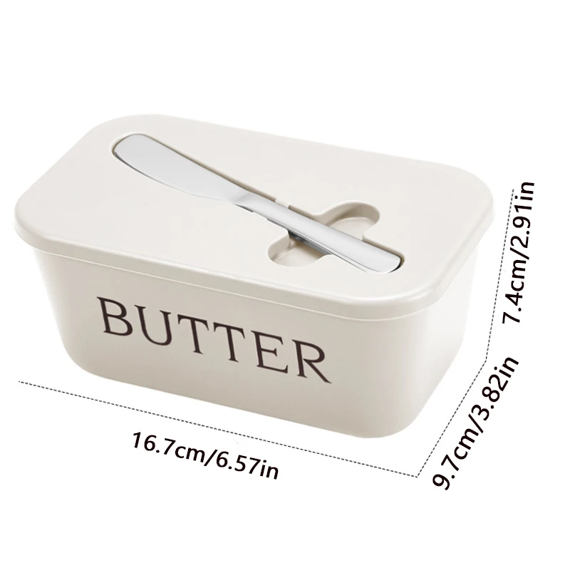 مجموعة واحدة من علبة الزبدة مع سكين، مصنوعة من مادة البولي بروبيلين الغذائية، قابلة لإعادة الاستخدام، مناسبة للسفر والنزهات والمهرجانات. #5