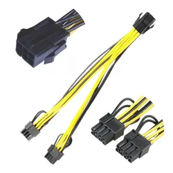 6pin To Double 8pin Computer Graphics Card Power Cord 6p To Double 6 + 2 Wire One-in-two Extension Cable