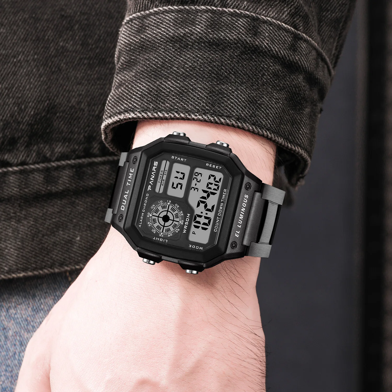 Men\'s Watch Sports Wristwatch Military 50M Waterproof LED Vintage Digital Electronic Clock Reloj Hombre Relogios