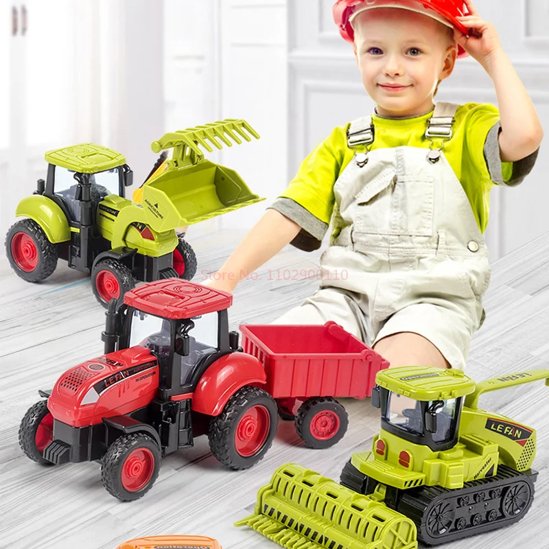 Modello di raccolta del trattore a inerzia per bambini Giocattolo Ingegneria Veicolo da trasporto Ragazzi Giocano a auto Non-Rtr da collezione Pressofuso in metallo